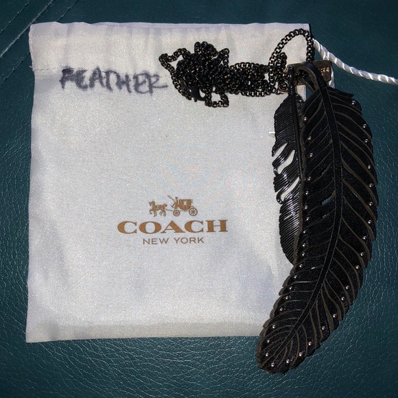 Coach Leather Feather Necklace - Picture 8 of 9